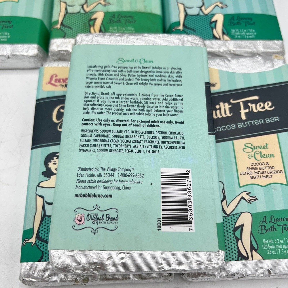 Luxe Mr. Bubble Guilt Free Cocoa Butter Bar Sweet & Clean Bath Treat - Lot of 7 - Picture 3 of 4